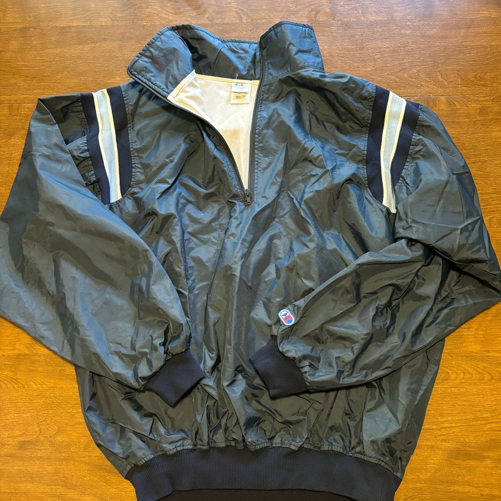 Cliff Keen, size large, navy blue vintage windbreaker